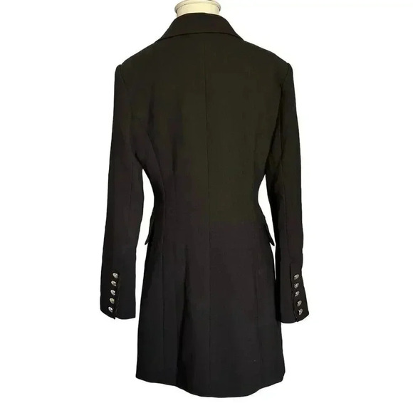 NWT Lulus Captain's Blog Black Double-Breasted Coat/Dress in  Black Size M - Picture 8 of 15